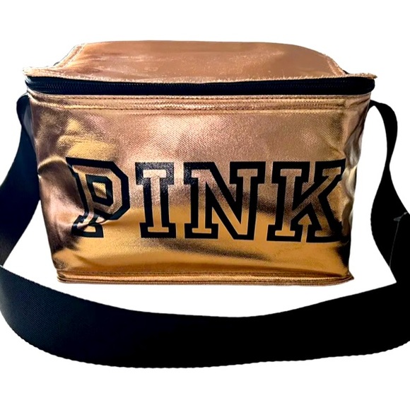 PINK Victoria's Secret Handbags - #stuffthebag NWT PINK Victoria’s Secret insulated cooler lunch bag in rose gold